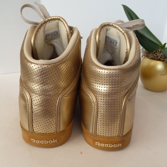 Reebok T - Raww high top gold golden leather sneakers - Picture 5 of 9